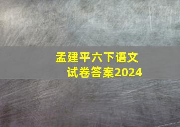 孟建平六下语文试卷答案2024