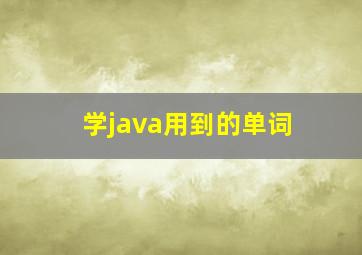 学java用到的单词