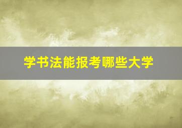 学书法能报考哪些大学