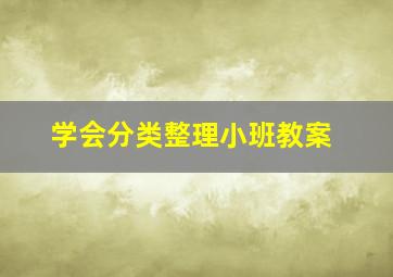 学会分类整理小班教案