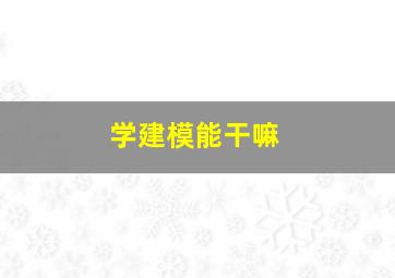 学建模能干嘛