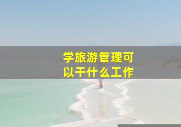 学旅游管理可以干什么工作