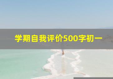 学期自我评价500字初一