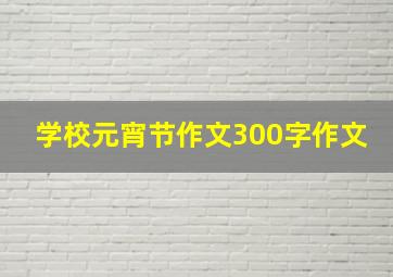 学校元宵节作文300字作文