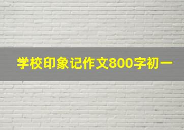 学校印象记作文800字初一