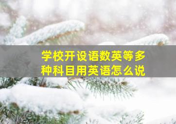 学校开设语数英等多种科目用英语怎么说