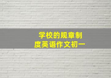 学校的规章制度英语作文初一