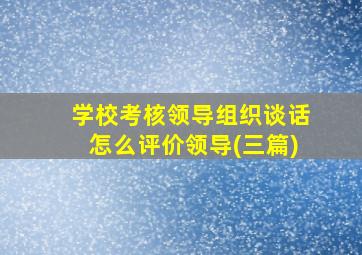 学校考核领导组织谈话怎么评价领导(三篇)