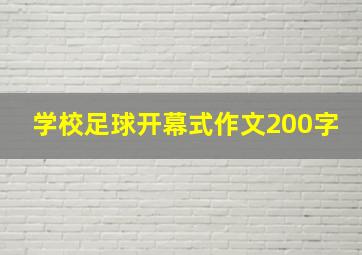 学校足球开幕式作文200字