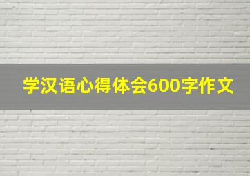 学汉语心得体会600字作文