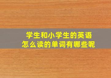 学生和小学生的英语怎么读的单词有哪些呢