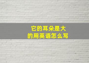 它的耳朵是大的用英语怎么写