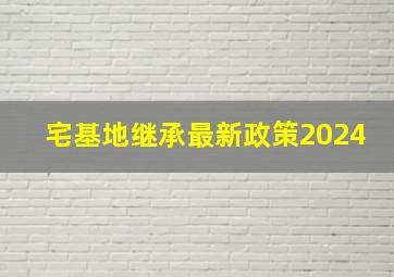 宅基地继承最新政策2024