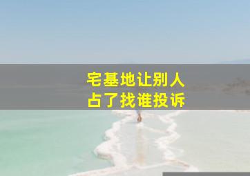 宅基地让别人占了找谁投诉