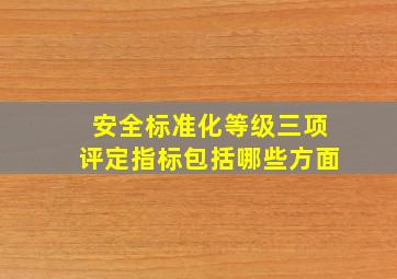 安全标准化等级三项评定指标包括哪些方面