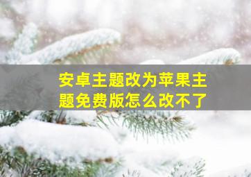 安卓主题改为苹果主题免费版怎么改不了