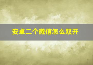 安卓二个微信怎么双开