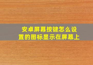 安卓屏幕按键怎么设置的图标显示在屏幕上