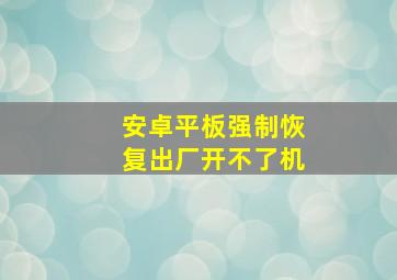 安卓平板强制恢复出厂开不了机