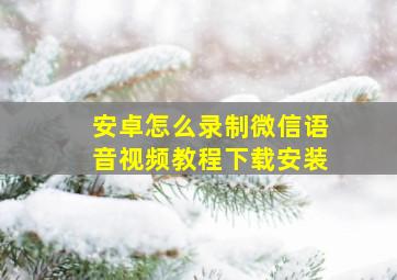 安卓怎么录制微信语音视频教程下载安装