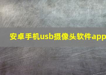 安卓手机usb摄像头软件app