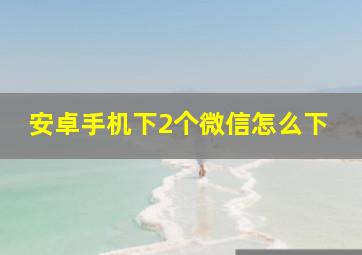 安卓手机下2个微信怎么下