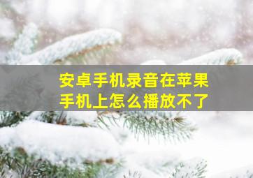 安卓手机录音在苹果手机上怎么播放不了