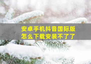 安卓手机抖音国际版怎么下载安装不了了