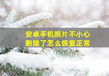 安卓手机照片不小心删除了怎么恢复正常