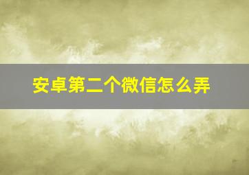 安卓第二个微信怎么弄