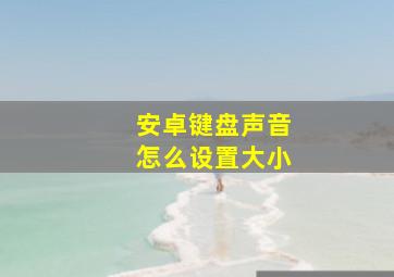 安卓键盘声音怎么设置大小