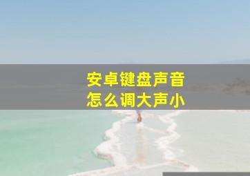 安卓键盘声音怎么调大声小