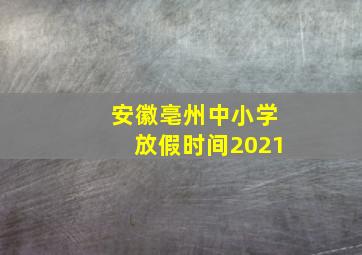 安徽亳州中小学放假时间2021