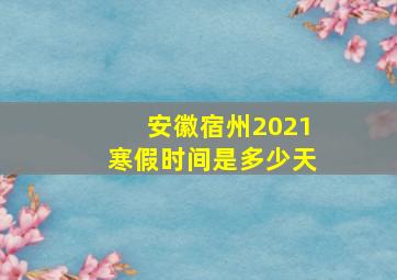 安徽宿州2021寒假时间是多少天