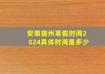 安徽宿州寒假时间2024具体时间是多少