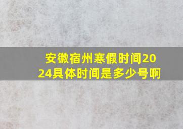 安徽宿州寒假时间2024具体时间是多少号啊