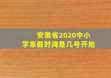 安徽省2020中小学寒假时间是几号开始