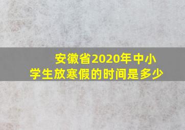 安徽省2020年中小学生放寒假的时间是多少