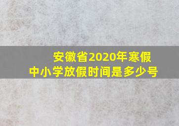 安徽省2020年寒假中小学放假时间是多少号