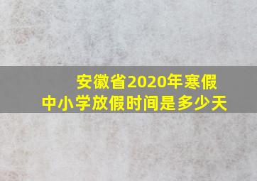 安徽省2020年寒假中小学放假时间是多少天