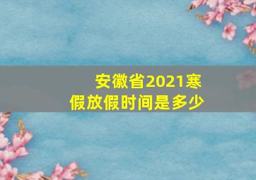 安徽省2021寒假放假时间是多少