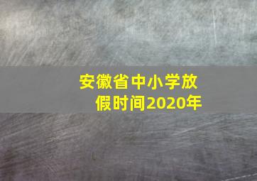 安徽省中小学放假时间2020年