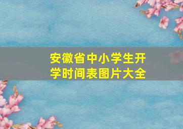 安徽省中小学生开学时间表图片大全