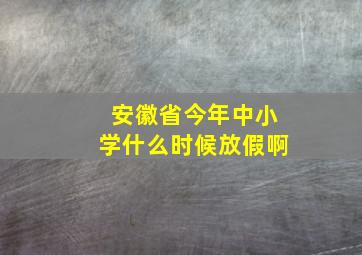 安徽省今年中小学什么时候放假啊