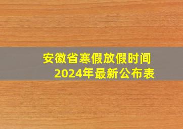 安徽省寒假放假时间2024年最新公布表