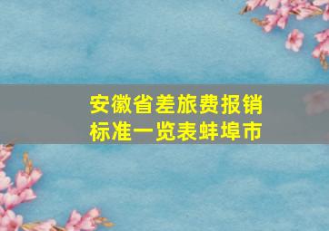 安徽省差旅费报销标准一览表蚌埠市