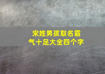 宋姓男孩取名霸气十足大全四个字