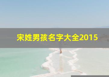 宋姓男孩名字大全2015