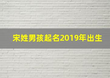 宋姓男孩起名2019年出生