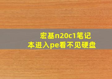 宏基n20c1笔记本进入pe看不见硬盘